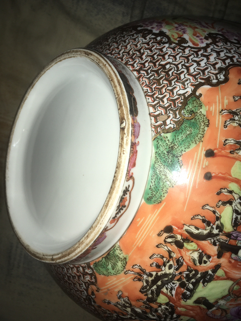 古玩陶瓷廣彩花卉開光人物故事紋大碗拍賣，當前價格12000元