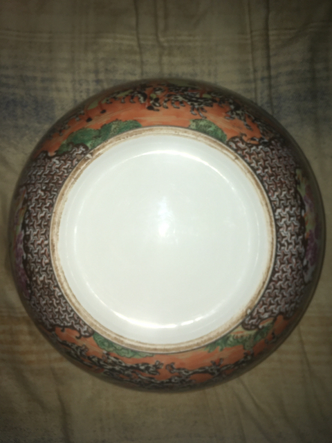 古玩陶瓷廣彩花卉開光人物故事紋大碗拍賣，當前價格12000元