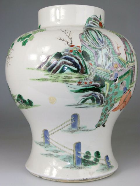 古玩陶瓷五彩人物故事紋將軍罐拍賣，當(dāng)前價格19000元