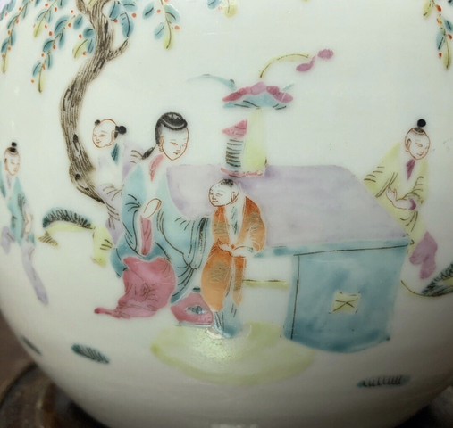 古玩陶瓷同治 粉彩麒麟送子紋四系粥罐拍賣,當前價格1999元