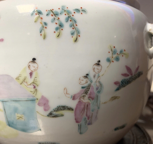 古玩陶瓷同治 粉彩麒麟送子紋四系粥罐拍賣,當前價格1999元