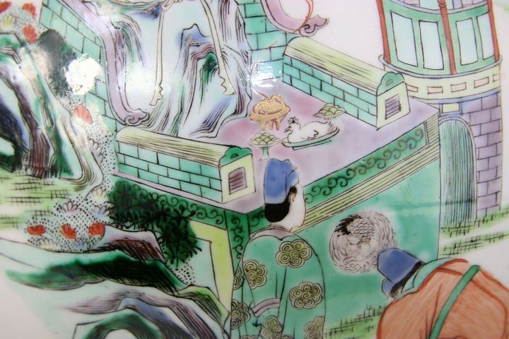 古玩陶瓷人物五彩將軍罐拍賣，當前價格6000元