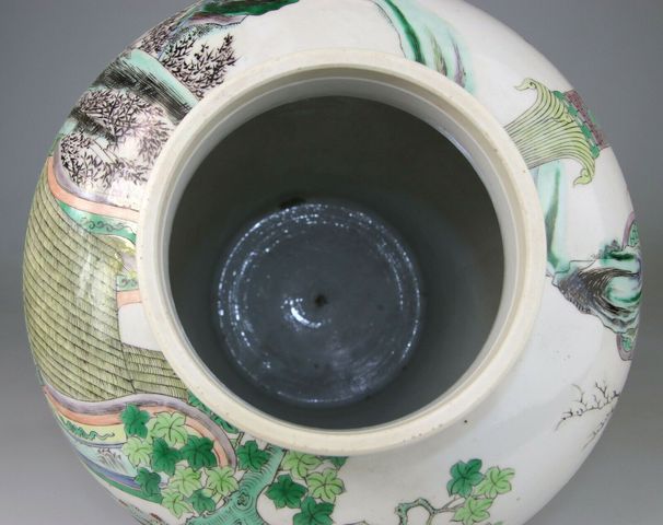 古玩陶瓷人物五彩將軍罐拍賣，當前價格6000元