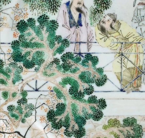 古玩陶瓷粉彩故事人物盤(pán)拍賣(mài)，當(dāng)前價(jià)格6000元