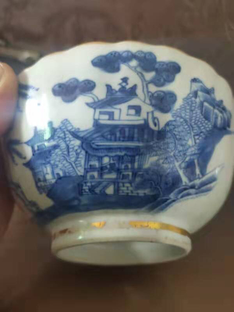 古玩陶瓷樓臺亭閣山水紋青花碗拍賣，當前價格11000元