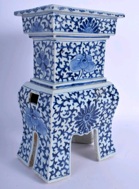 古玩陶瓷青花纏枝花卉紋香爐拍賣，當前價格22000元