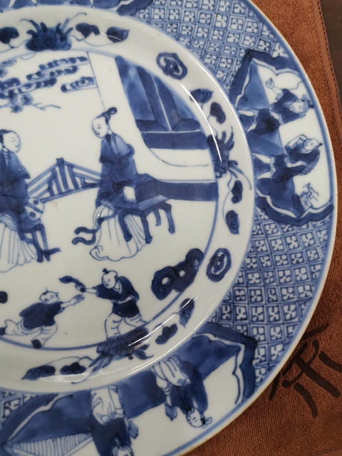 古玩陶瓷青花仕女盤拍賣，當前價格12000元