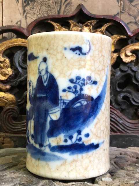 古玩陶瓷哥釉青花筆筒拍賣，當前價格13000元