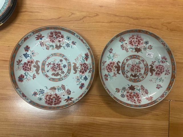 古玩陶瓷粉彩盤一對拍賣，當前價格8000元