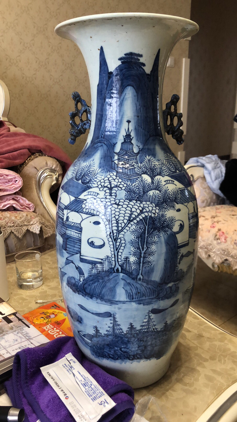 古玩陶瓷青花瓶拍賣，當前價格14000元