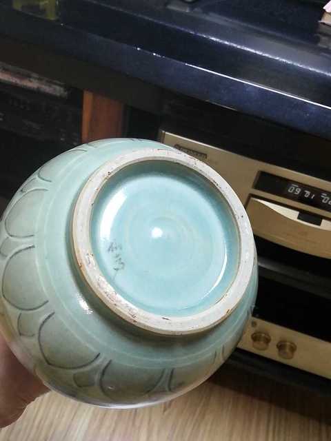 古玩陶瓷高麗瓷青釉松鶴紋玉壺春瓶拍賣，當前價格3000元