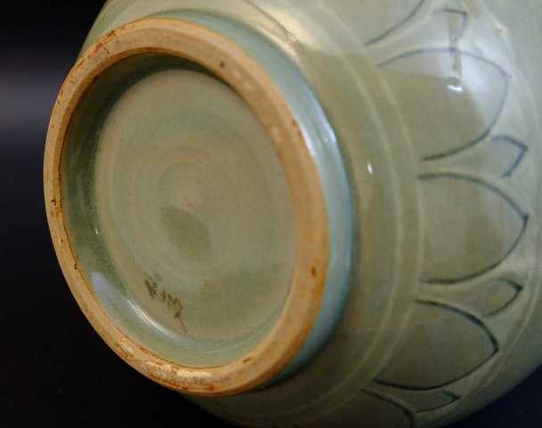 古玩陶瓷高麗瓷青釉松鶴紋玉壺春瓶拍賣，當前價格3000元