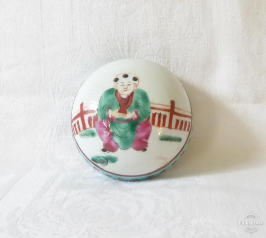 古玩陶瓷粉彩人物故事紋蓋罐拍賣，當前價格8000元