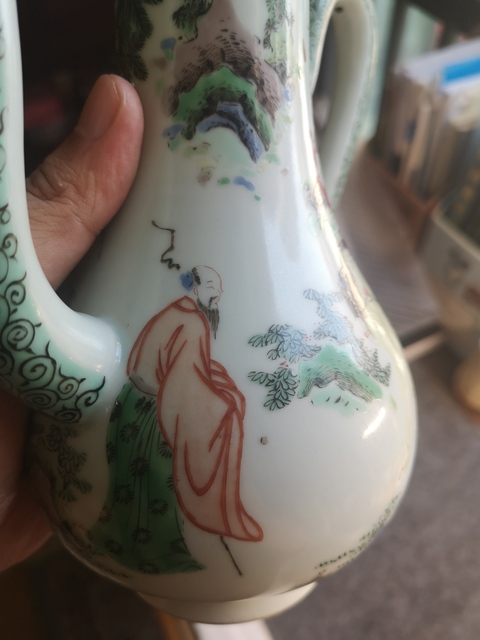 古玩陶瓷五彩人物執壺拍賣，當前價格18000元