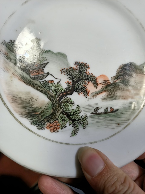 古玩陶瓷粉彩盤拍賣，當前價格5980元