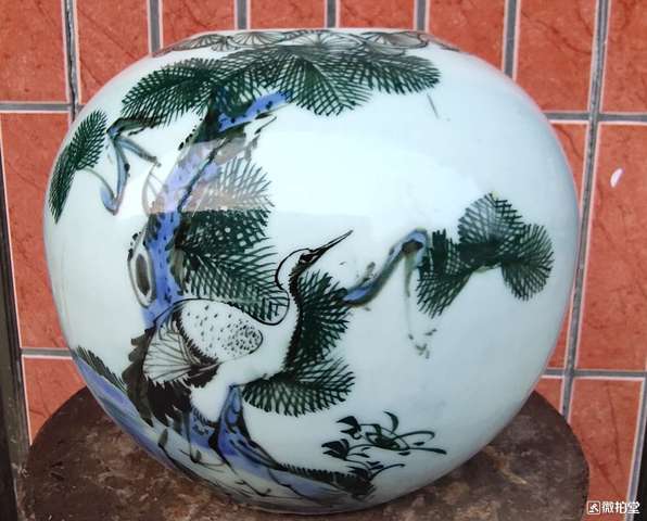 古玩陶瓷西瓜罐拍賣，當前價格9800元