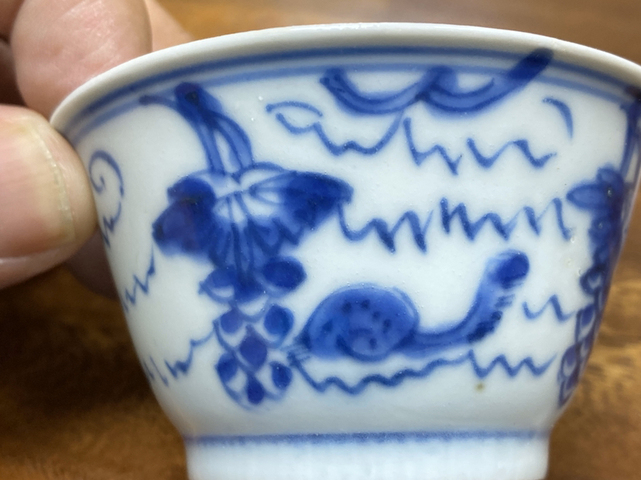 古玩陶瓷青花杯拍賣，當(dāng)前價(jià)格9500元