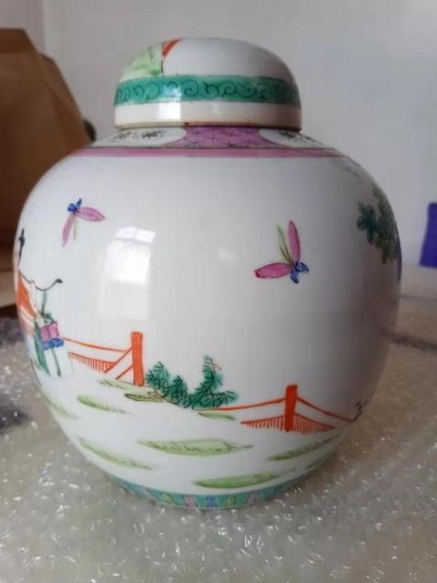古玩陶瓷粉彩人物蓋罐拍賣，當前價格16880元
