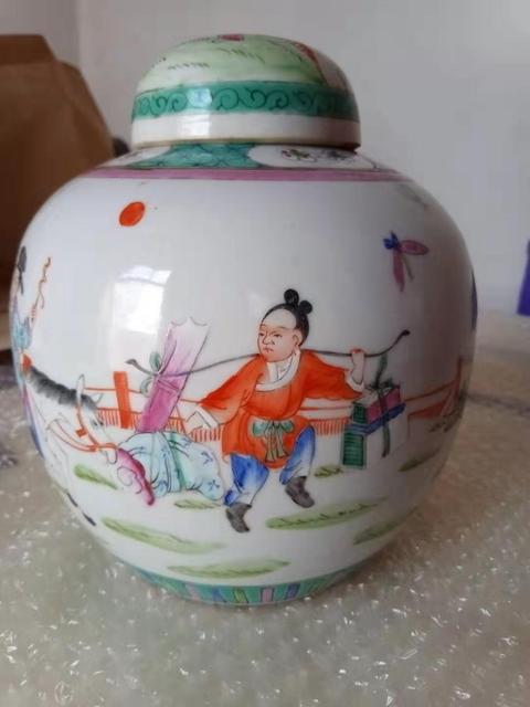 古玩陶瓷粉彩人物蓋罐拍賣，當前價格16880元