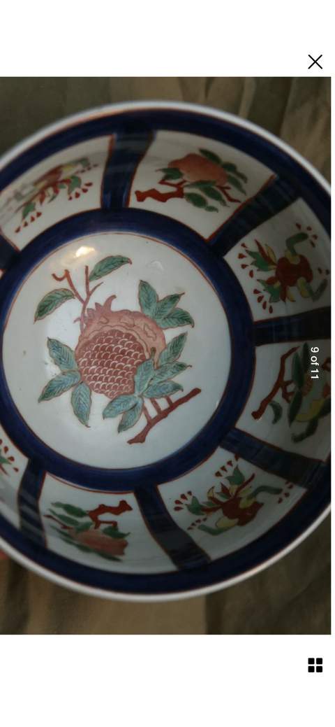 古玩陶瓷青花五彩花卉紋碗拍賣，當前價格16800元