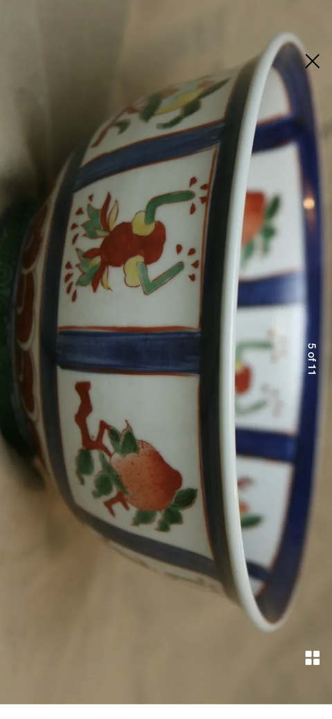 古玩陶瓷青花五彩花卉紋碗拍賣，當前價格16800元