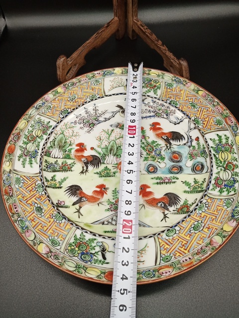 古玩陶瓷廣彩盤拍賣，當(dāng)前價(jià)格14900元