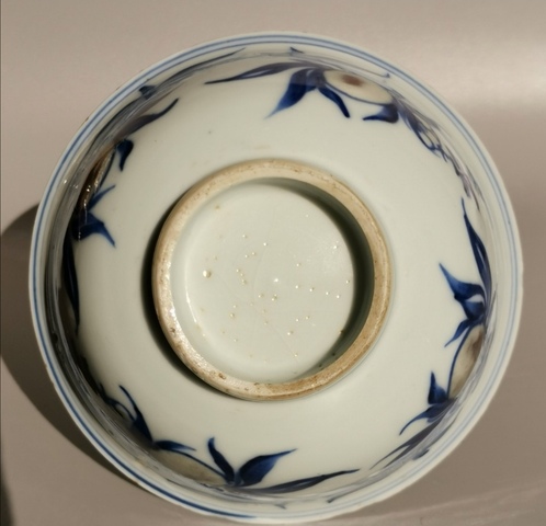 古玩陶瓷青花釉里紅桃紋碗拍賣，當前價格8800元