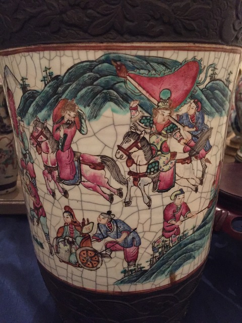 古玩陶瓷哥釉粉彩刀馬人物戰將大瓶拍賣，當前價格29000元