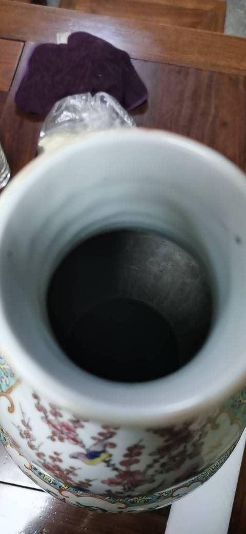 古玩陶瓷粉彩開光廣彩花鳥花卉紋葫蘆瓶拍賣，當前價格28000元