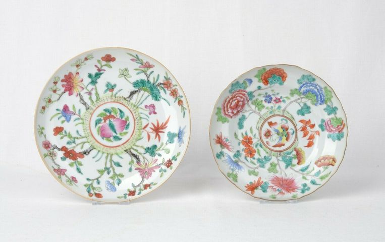 古玩陶瓷粉彩四季花卉紋花口盤拍賣，當前價格15000元