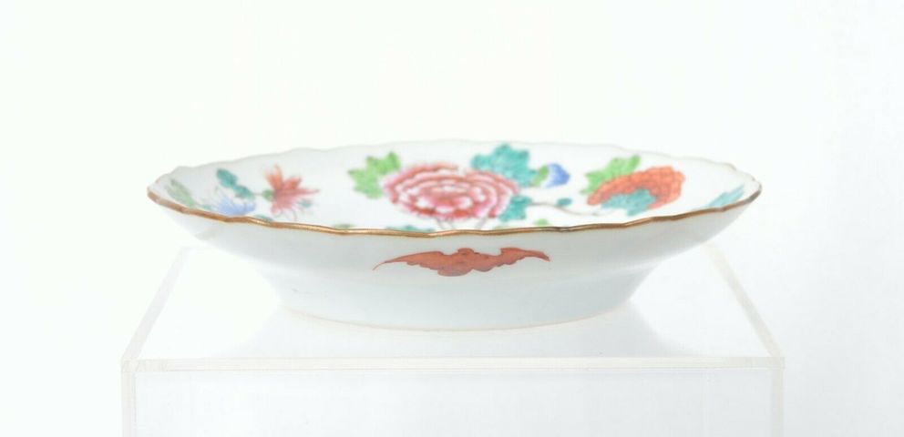 古玩陶瓷粉彩四季花卉紋花口盤拍賣，當前價格15000元