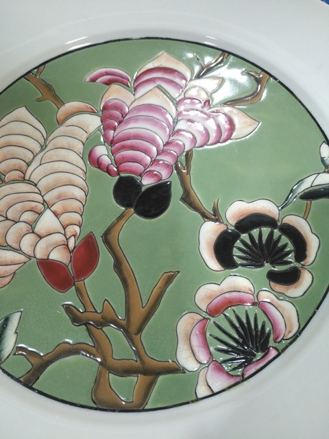 古玩陶瓷粉彩大盤拍賣，當前價格10500元