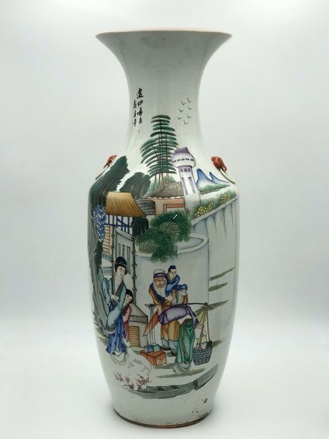 古玩陶瓷粉彩孟母三遷人物故事紋大瓶拍賣，當(dāng)前價格21800元