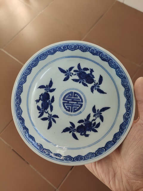 古玩陶瓷青花壽字盤拍賣，當前價格8990元