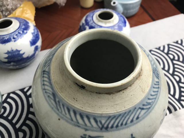 古玩陶瓷山水紋青花罐拍賣，當前價格12800元