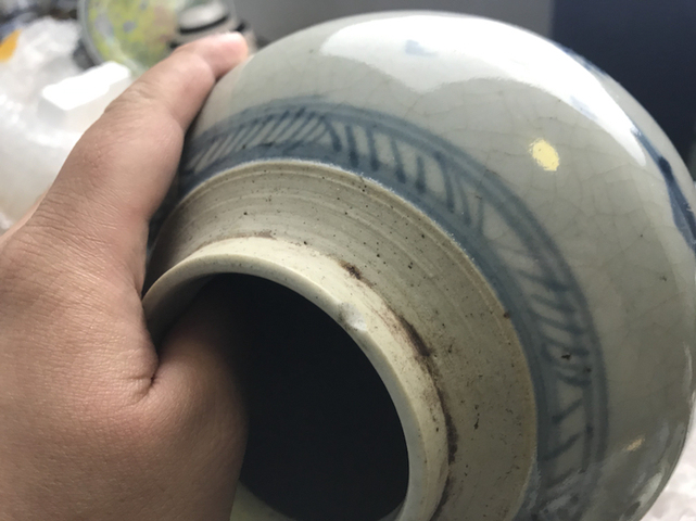 古玩陶瓷山水紋青花罐拍賣，當前價格12800元