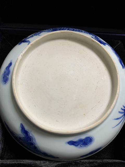 古玩陶瓷青花過墻龍紋盤拍賣，當前價格16800元