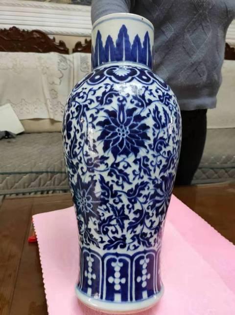 古玩陶瓷青花纏枝蓮紋瓶拍賣，當前價格13800元