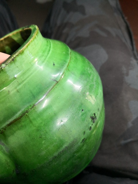 古玩陶瓷綠釉執(zhí)壺拍賣，當(dāng)前價格1800元