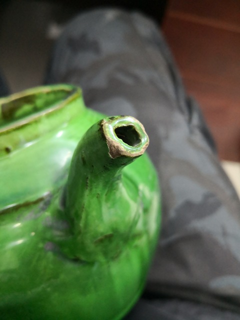 古玩陶瓷綠釉執(zhí)壺拍賣，當(dāng)前價格1800元