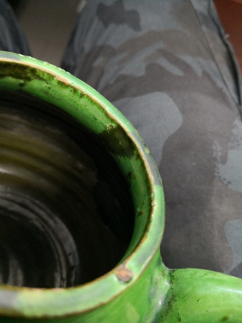 古玩陶瓷綠釉執(zhí)壺拍賣，當(dāng)前價格1800元