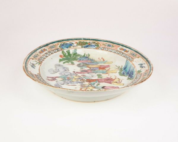 古玩陶瓷廣彩人物故事紋大盤拍賣，當(dāng)前價格8800元