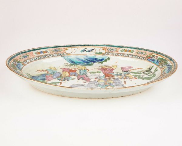 古玩陶瓷廣彩人物故事紋大盤拍賣，當(dāng)前價格8800元