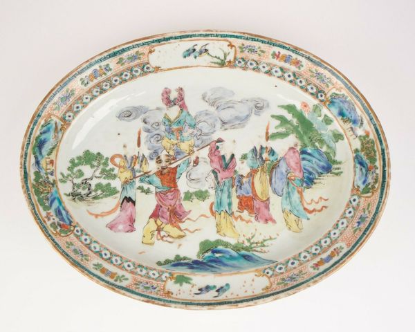 古玩陶瓷廣彩人物故事紋大盤拍賣，當(dāng)前價格8800元