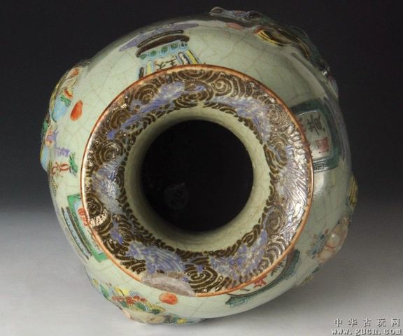 古玩陶瓷晚清官窯粉彩堆塑無雙譜大瓶拍賣,當(dāng)前價格6666元