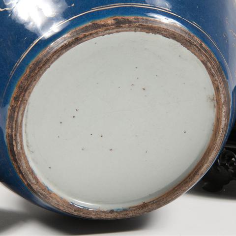 古玩陶瓷祭藍釉描金龍鳳罐拍賣，當前價格10000元