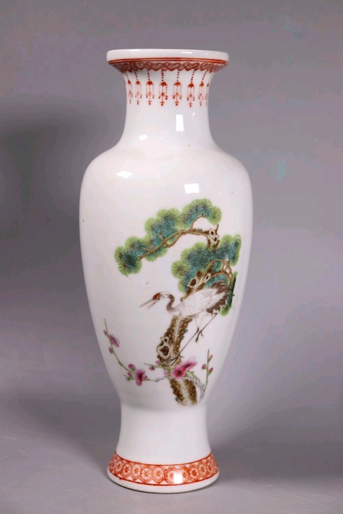 古玩陶瓷粉彩瓶拍賣，當(dāng)前價(jià)格9890元