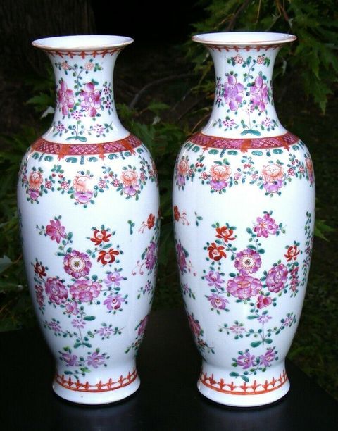 古玩陶瓷廣彩花卉紋大瓶拍賣，當前價格15900元