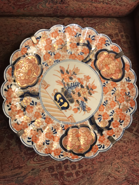 古玩陶瓷青花加彩描金盤拍賣，當前價格6800元