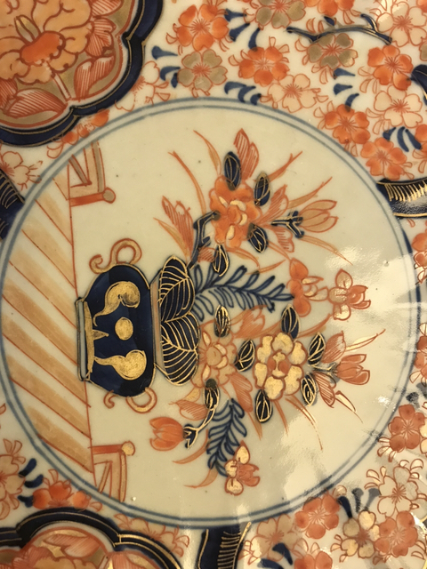 古玩陶瓷青花加彩描金盤拍賣，當前價格6800元